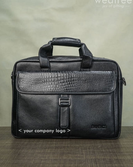 Laptop Bag In Leather With Gold Flap - Wl1212 Corporate Gifts