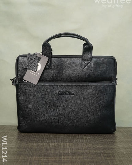 Laptop Bag In Leather With Sleck Pattern - Wl1214 Black Corporate Gifts