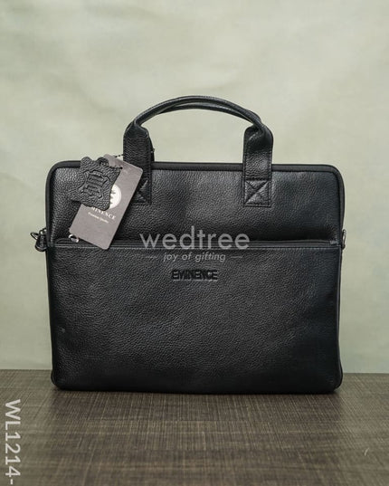 Laptop Bag In Leather With Sleck Pattern - Wl1214 Black Corporate Gifts