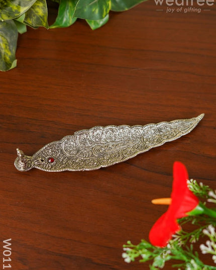 Leaf Agarbathi Stand Oxidised Ganesh - W0115 Pooja Utilities