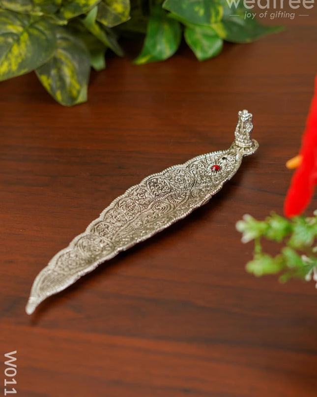 Leaf Agarbathi Stand Oxidised Ganesh - W0115 Pooja Utilities