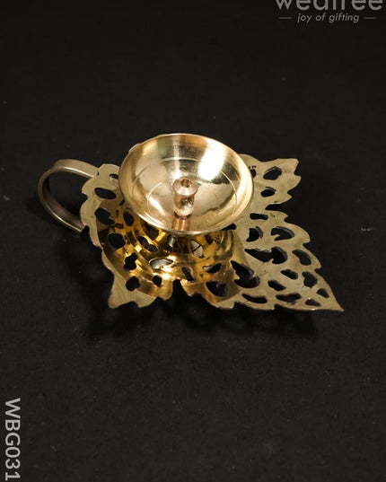 Leaf Base Brass Diya - Wbg0310 Diyas