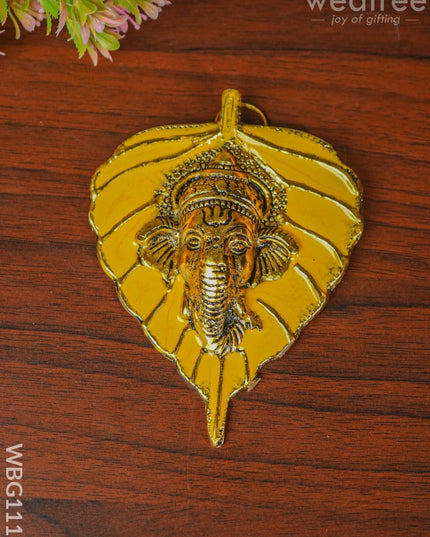 White Metal Leaf Ganesha - Wbg1119 Divine Figurines