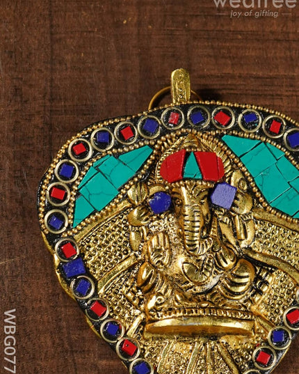 White Metal Leaf Ganesha - Wbg0770 Divine Figurines