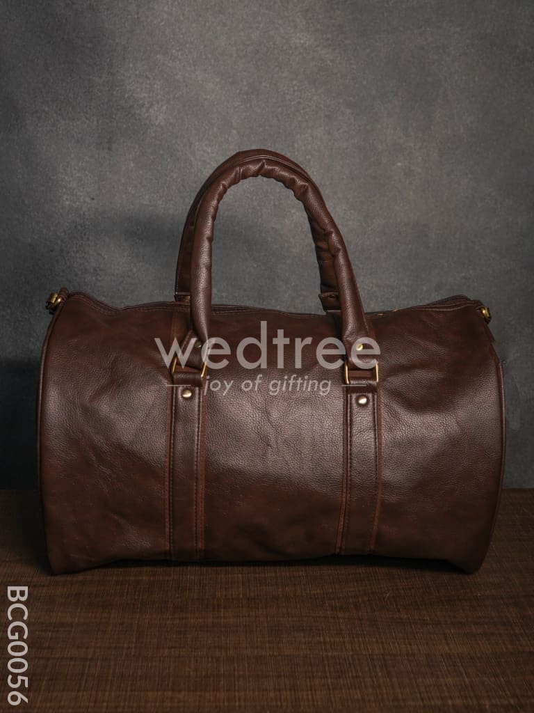 Leather Duffle Bag - Brown Bcg0056 Branding