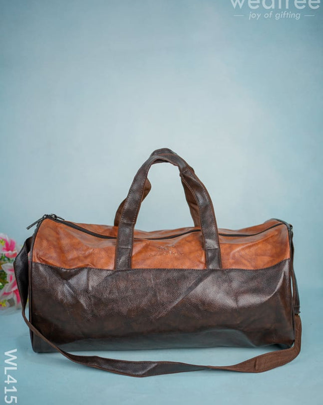 Leather Duffle Bag - Brown Wl4153 Bags & Wallets