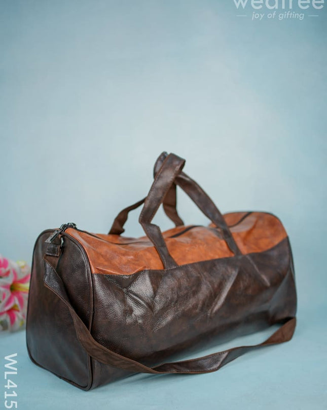 Leather Duffle Bag - Brown Wl4153 Bags & Wallets