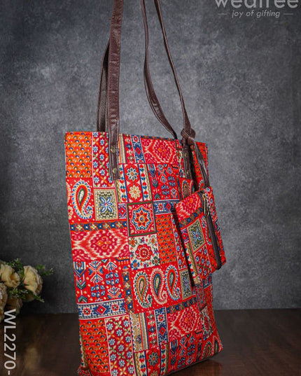 Leather Handbag With Purse - Wl2270-2 Regular Handbags