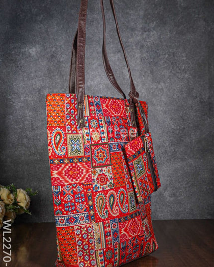 Leather Handbag With Purse - Wl2270-2 Regular Handbags