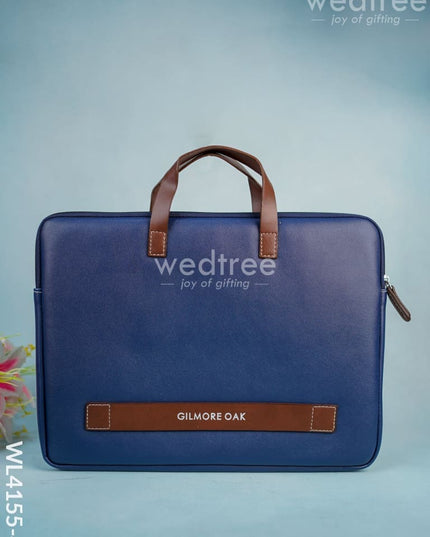 Leather Laptop Sleeve - Wl4155 Navy Bags & Wallets