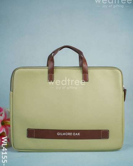 Leather Laptop Sleeve - Wl4155 Pista Green Bags & Wallets