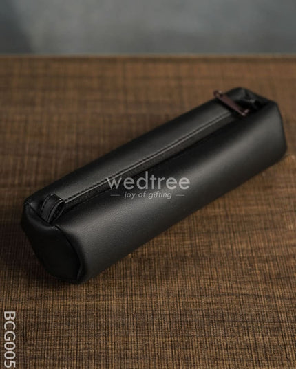 Leather Pouch - Black Bcg0057 Branding