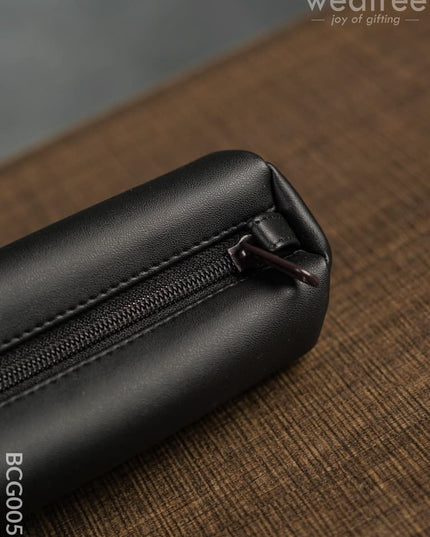 Leather Pouch - Black Bcg0057 Branding