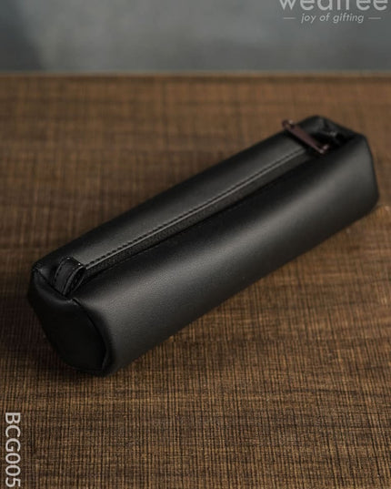 Leather Pouch - Black Bcg0057 Branding