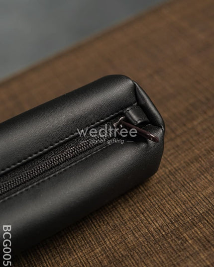 Leather Pouch - Black Bcg0057 Branding