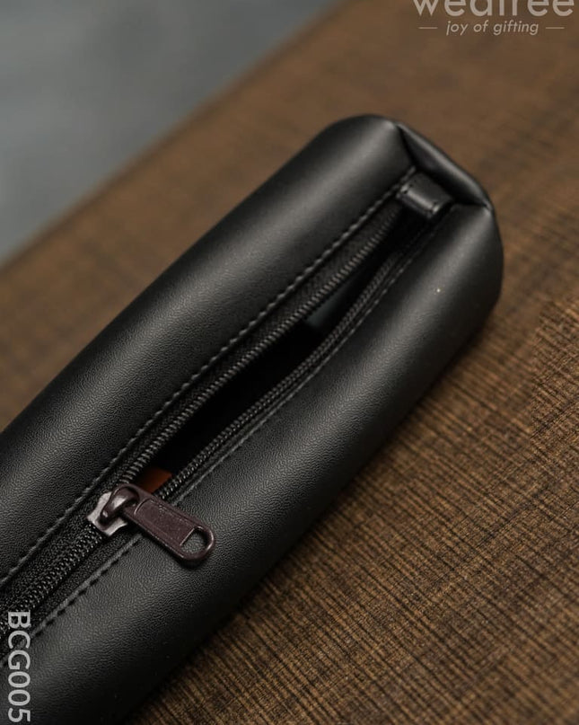 Leather Pouch - Black Bcg0057 Branding
