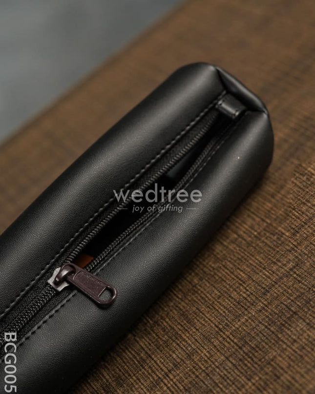 Leather Pouch - Black Bcg0057 Branding