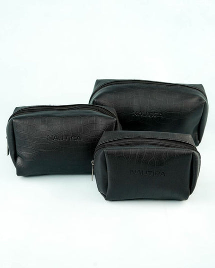 Leather Pouch - Set of 3 - Black - WL5783 - Bags & Wallets