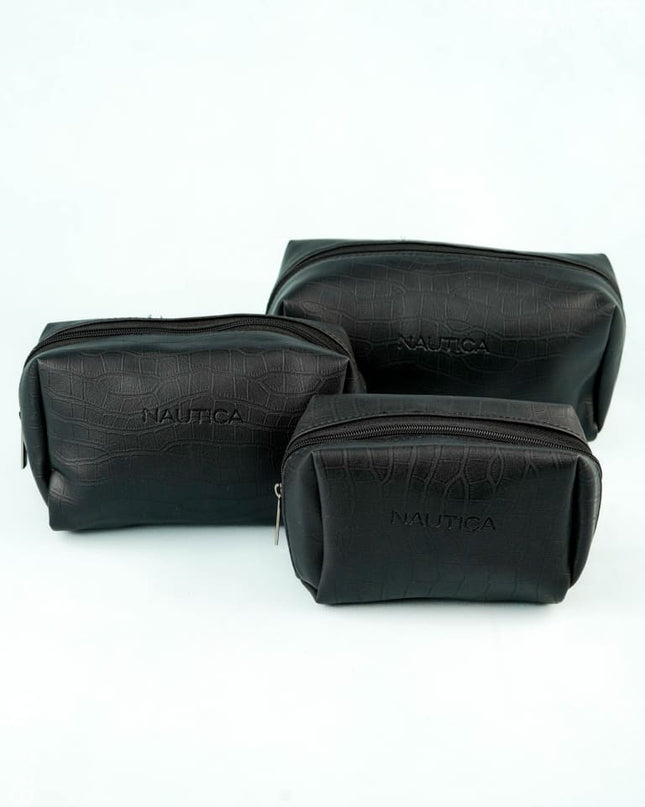 Leather Pouch - Set of 3 - Black - WL5783 - Bags & Wallets
