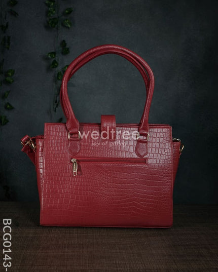 Lether Bag With Flip Lock - Red Bcg0143-4 Branding