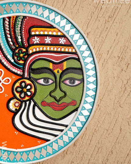 Lippan Art: Kathakali Face Frame - 12 inch - WL5037 Lippan Art