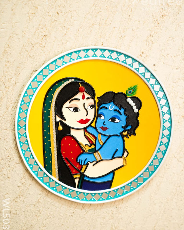 Lippan Art: Yashoda And Krishna Frame - 12 inch - WL5038 Lippan Art