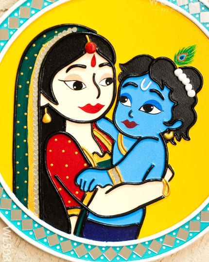 Lippan Art: Yashoda And Krishna Frame - 12 inch - WL5038 Lippan Art