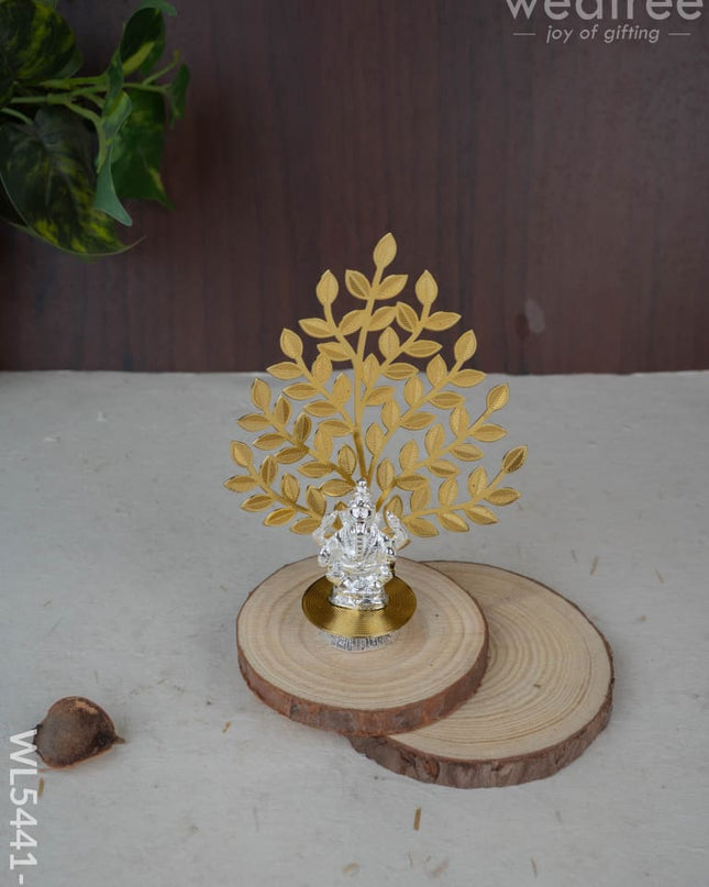Lord Ganesha Idol with Tree of Prosperity - Gold - WL5441-1 - EPNS Gifts