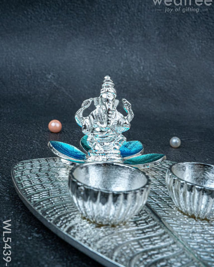 Lord Ganesha Manjal-Kumkum Holder - Blue - WL5439-1 - EPNS Gifts