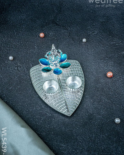Lord Ganesha Manjal-Kumkum Holder - Blue - WL5439-1 - EPNS Gifts
