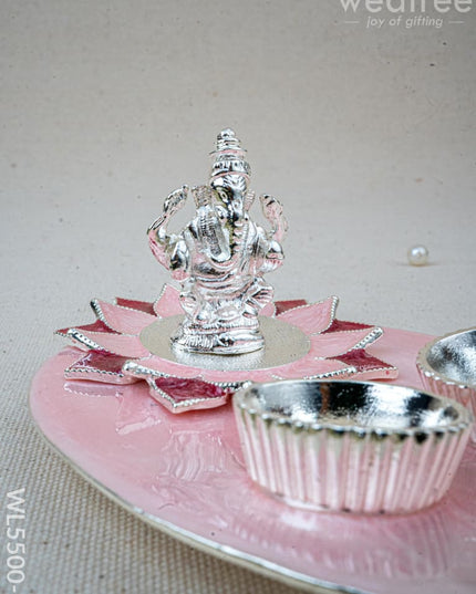Lord Ganesha Manjal-Kumkum Holder - Pink - WL5500-1 - EPNS Gifts