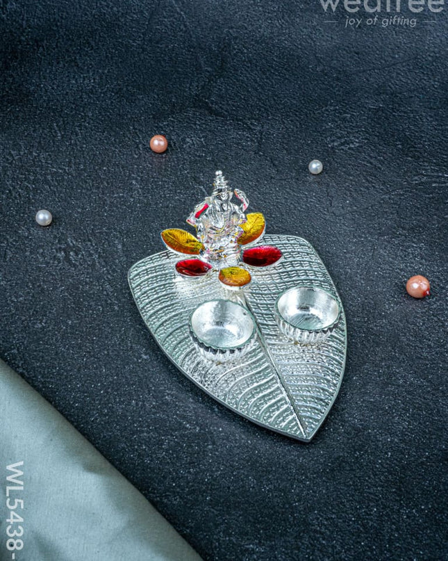 Lord Ganesha Manjal-Kumkum Holder - Red - WL5438-1 - EPNS Gifts