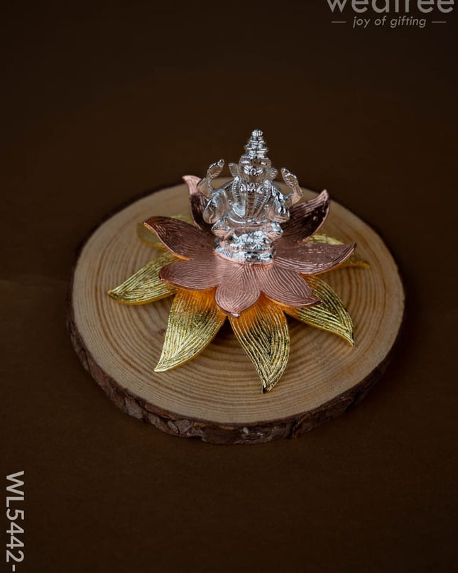 Lord Ganesha on Designer Lotus - WL5442-1 - EPNS Gifts