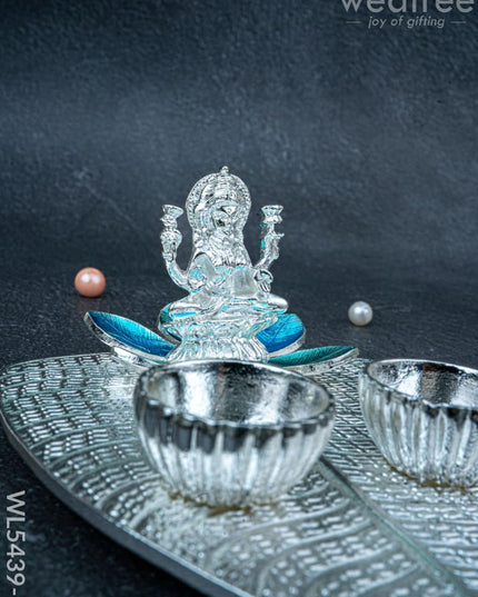 Lord Lakshmi Manjal-Kumkum Holder - Blue - WL5439-2 - EPNS Gifts