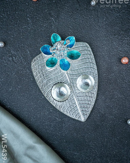 Lord Lakshmi Manjal-Kumkum Holder - Blue - WL5439-2 - EPNS Gifts