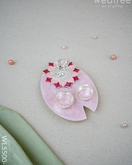 Lord Lakshmi Manjal-Kumkum Holder - Pink - WL5500-2 - EPNS Gifts