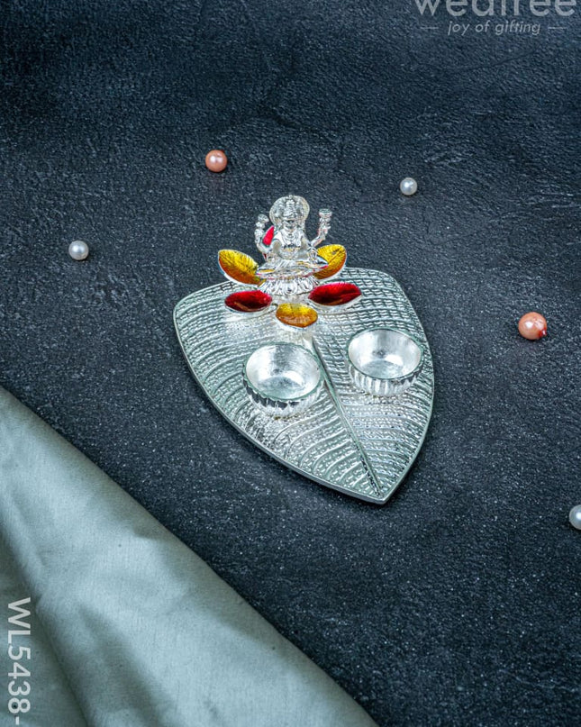 Lord Lakshmi Manjal-Kumkum Holder - Red - WL5438-2 - EPNS Gifts