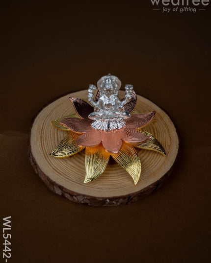 Lord Lakshmi on Designer Lotus - WL5442-2 - EPNS Gifts