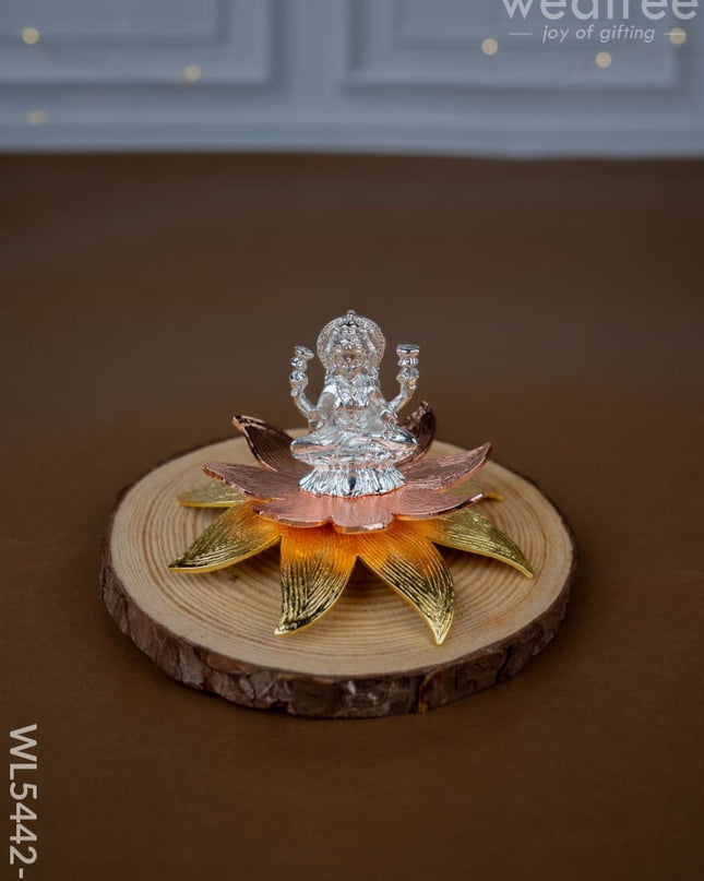 Lord Lakshmi on Designer Lotus - WL5442-2 - EPNS Gifts