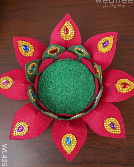 Lotus Base For German Silver Lakshmi - Wl4258 Wedding Essentials
