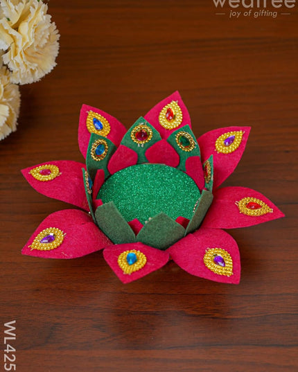 Lotus Base For German Silver Lakshmi - Wl4258 Wedding Essentials