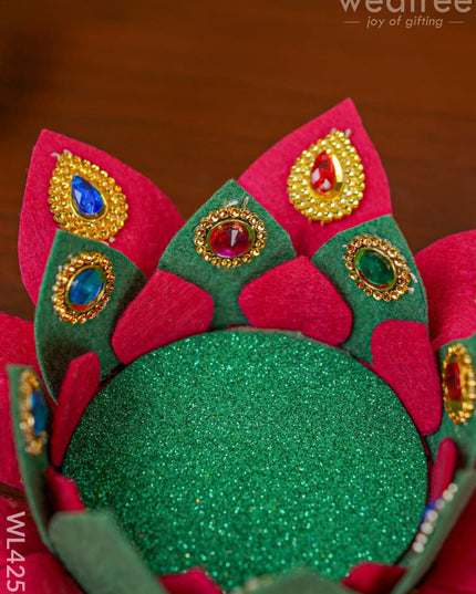 Lotus Base For German Silver Lakshmi - Wl4258 Wedding Essentials