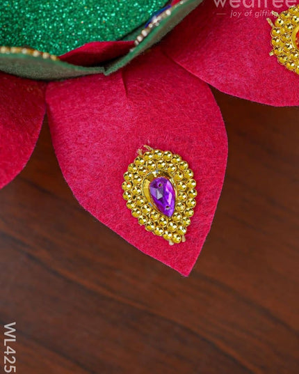 Lotus Base For German Silver Lakshmi - Wl4258 Wedding Essentials