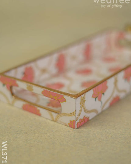 Digital Printed Lotus Tray - 11 X 5 Wl3710 Wooden Trays