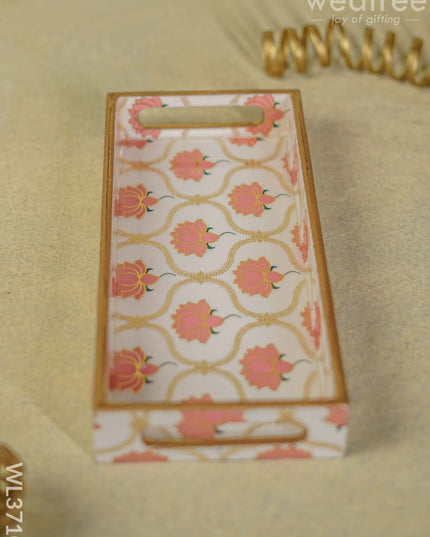 Digital Printed Lotus Tray - 11 X 5 Wl3710 Wooden Trays