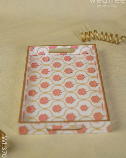 Digital Printed Lotus Tray - 15 X 9 Wl3706 Wooden Trays