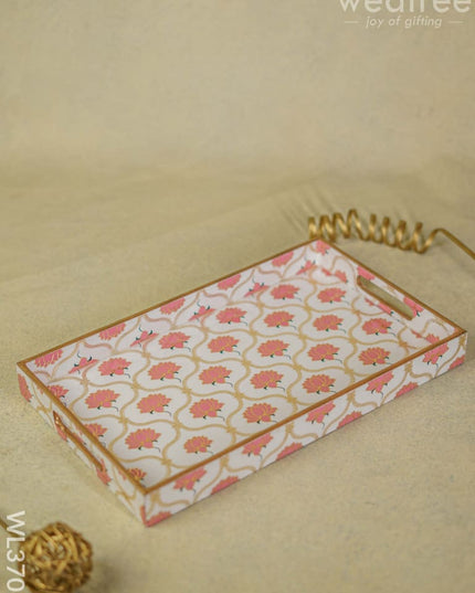 Digital Printed Lotus Tray - 15 X 9 Wl3706 Wooden Trays