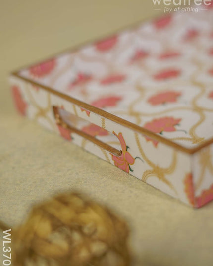 Digital Printed Lotus Tray - 15 X 9 Wl3706 Wooden Trays