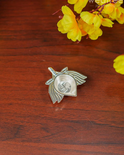 Zink Alloy Lotus Diya With Swastik - Wbg1297