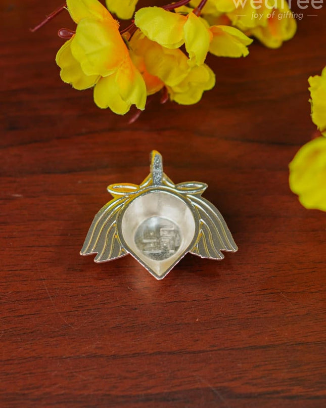 Zink Alloy Lotus Diya With Swastik - Wbg1297